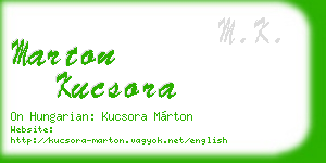 marton kucsora business card