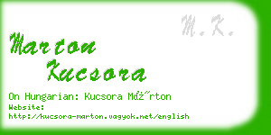 marton kucsora business card